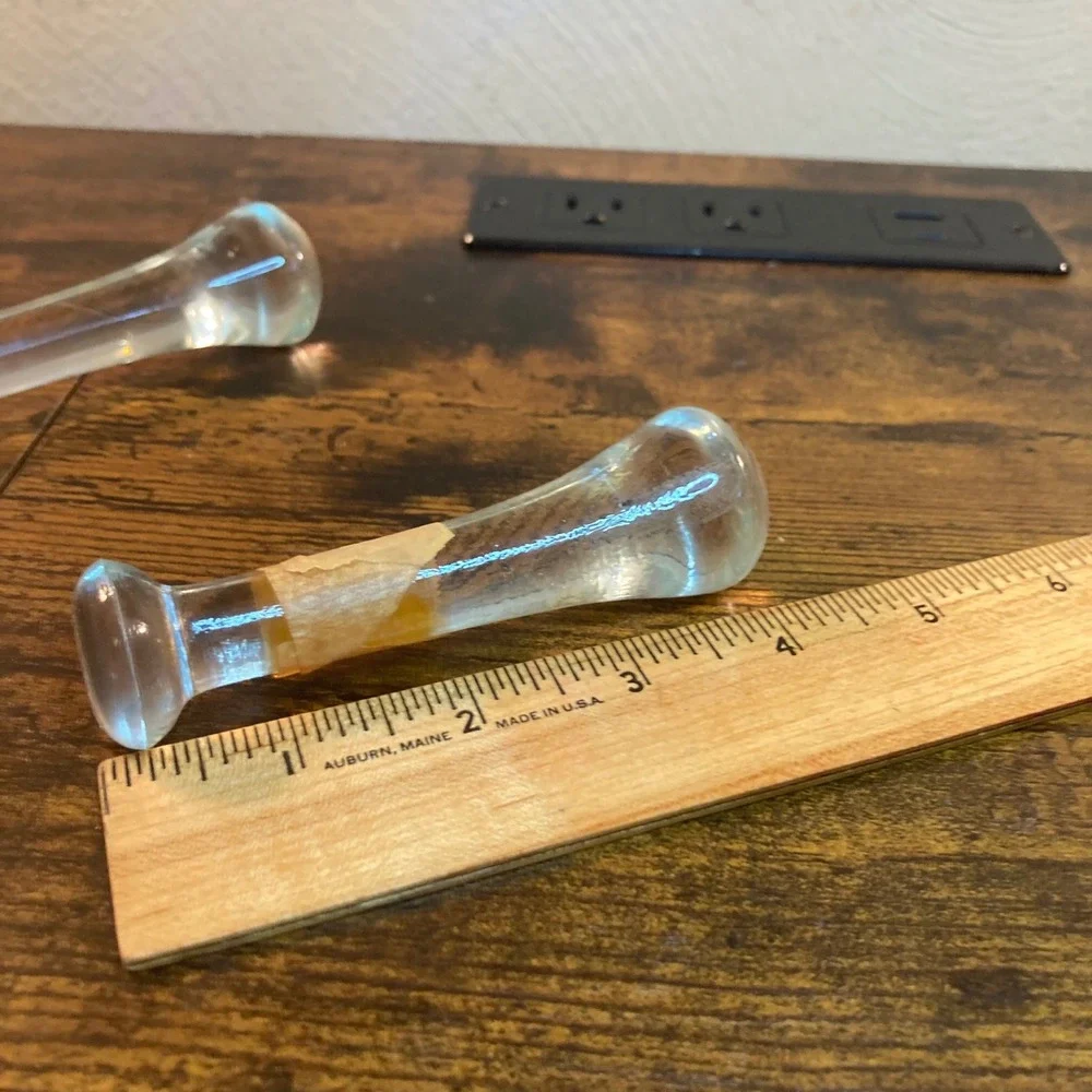 Vintage Glass Mortar and Pestle Set Apothecary Herb Grinder Clear Glass 3 Piece